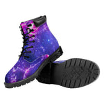 Dark Purple Universe Galaxy Space Print Work Boots