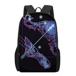 Dark Sagittarius Zodiac Sign Print 17 Inch Backpack