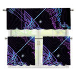 Dark Sagittarius Zodiac Sign Print 3 Piece Kitchen Curtains