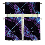 Dark Sagittarius Zodiac Sign Print 3 Piece Kitchen Curtains