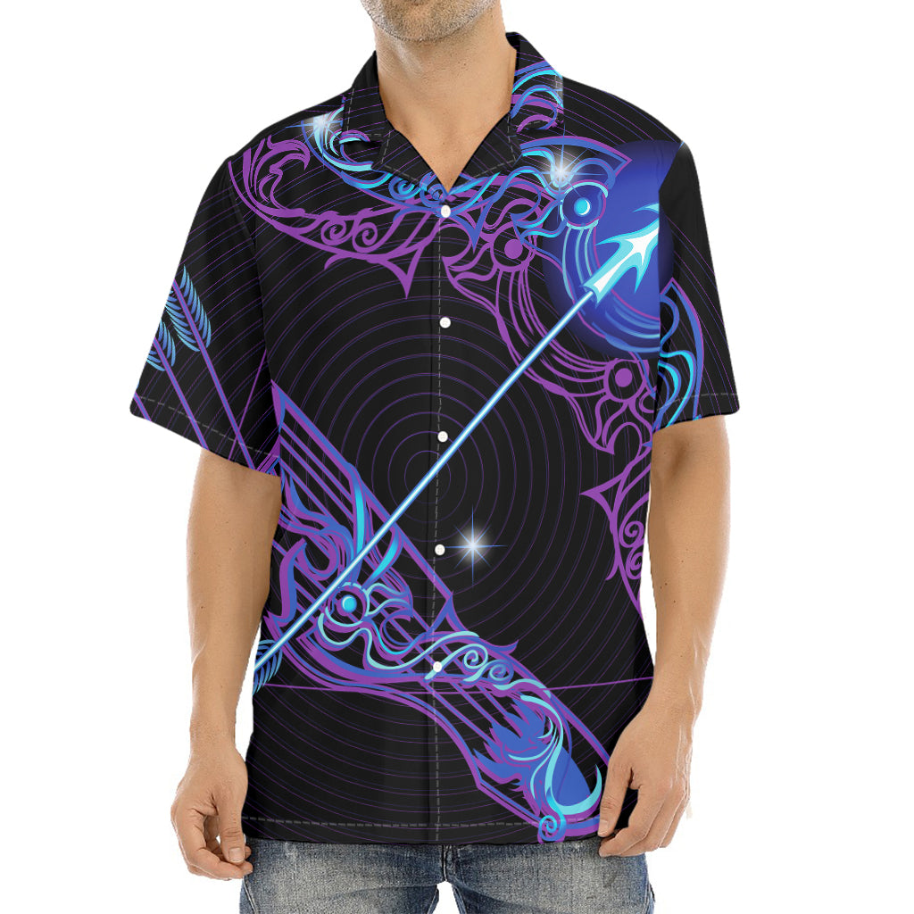 Dark Sagittarius Zodiac Sign Print Aloha Shirt