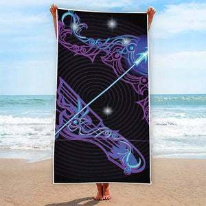 Dark Sagittarius Zodiac Sign Print Beach Towel