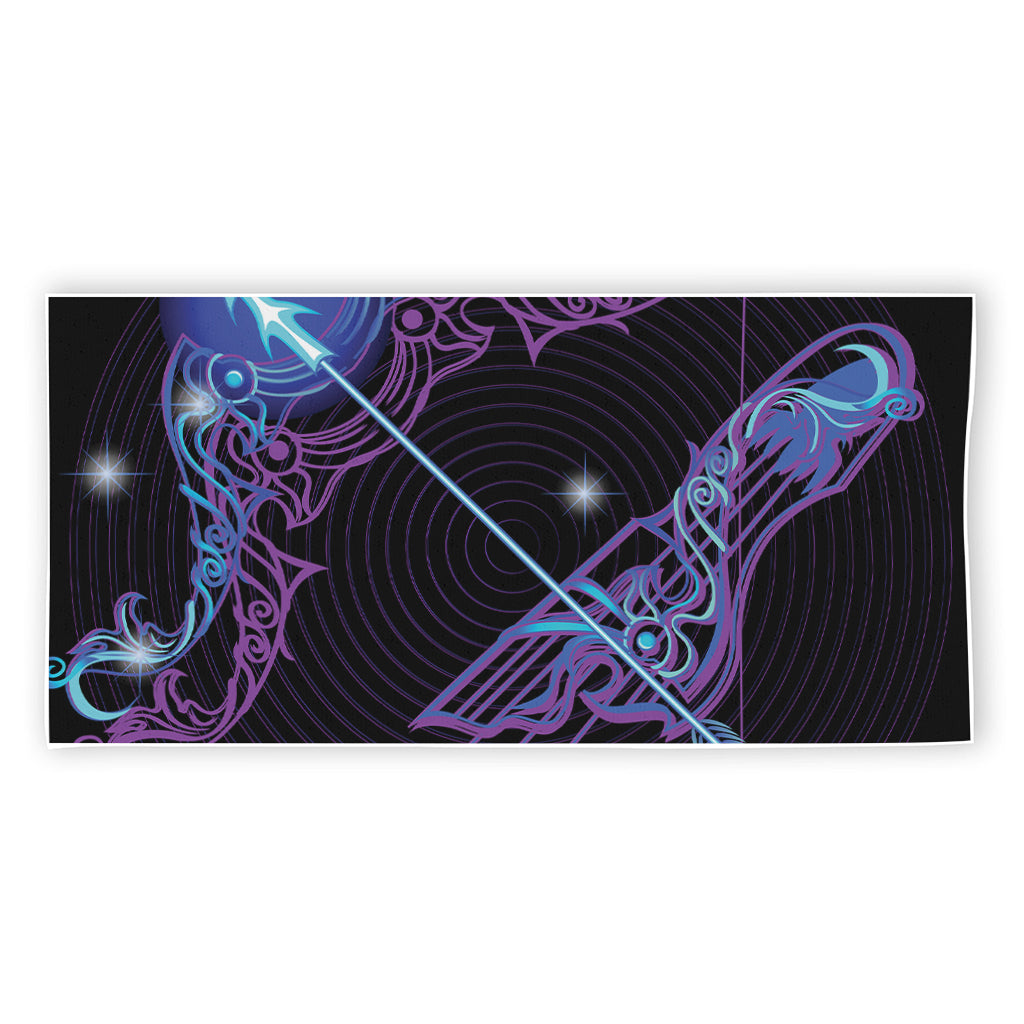 Dark Sagittarius Zodiac Sign Print Beach Towel