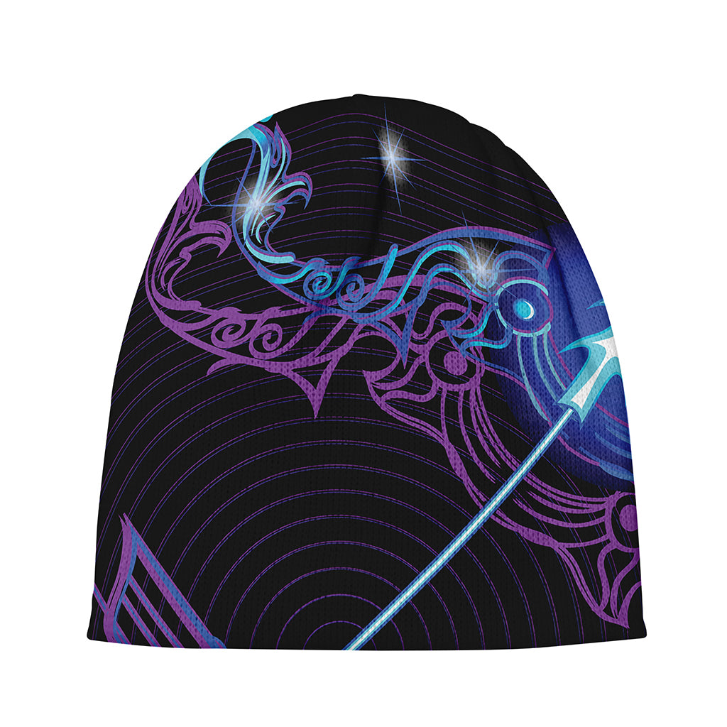 Dark Sagittarius Zodiac Sign Print Beanie