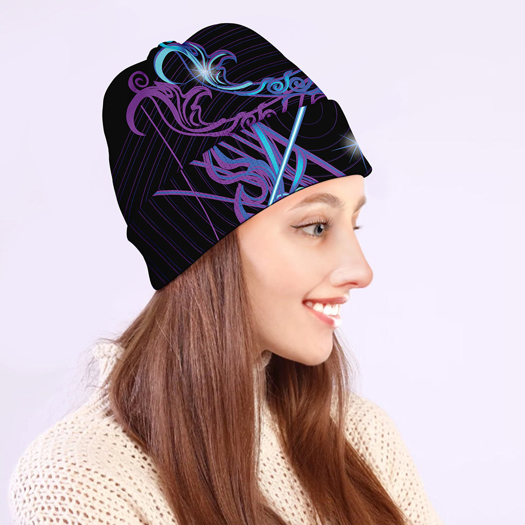 Dark Sagittarius Zodiac Sign Print Beanie