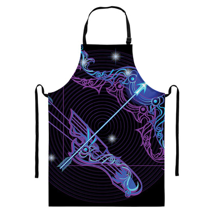 Dark Sagittarius Zodiac Sign Print Bib Apron With Pocket