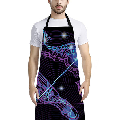 Dark Sagittarius Zodiac Sign Print Bib Apron With Pocket