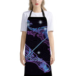 Dark Sagittarius Zodiac Sign Print Bib Apron With Pocket