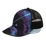 Dark Sagittarius Zodiac Sign Print Black Mesh Trucker Cap