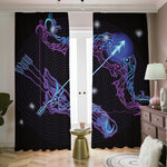 Dark Sagittarius Zodiac Sign Print Blackout Pencil Pleat Curtains