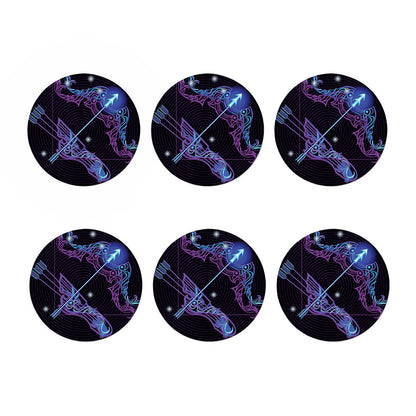 Dark Sagittarius Zodiac Sign Print Coaster Set