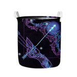 Dark Sagittarius Zodiac Sign Print Collapsible Laundry Basket
