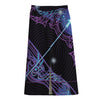 Dark Sagittarius Zodiac Sign Print Cotton Front Slit Maxi Skirt