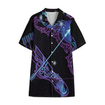 Dark Sagittarius Zodiac Sign Print Cotton Hawaiian Shirt