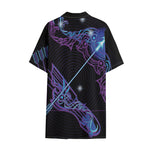 Dark Sagittarius Zodiac Sign Print Cotton Hawaiian Shirt