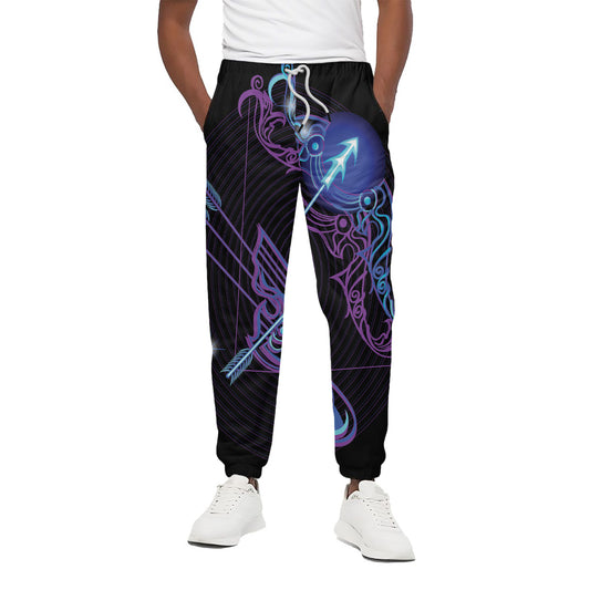 Dark Sagittarius Zodiac Sign Print Cotton Pants