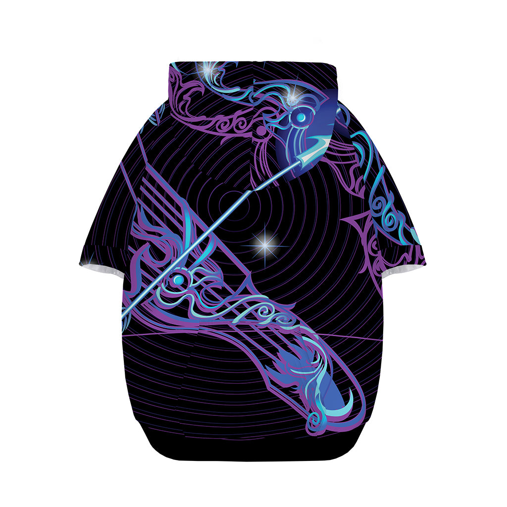 Dark Sagittarius Zodiac Sign Print Dog Zip Up Hoodie