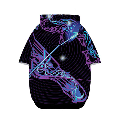 Dark Sagittarius Zodiac Sign Print Dog Zip Up Hoodie