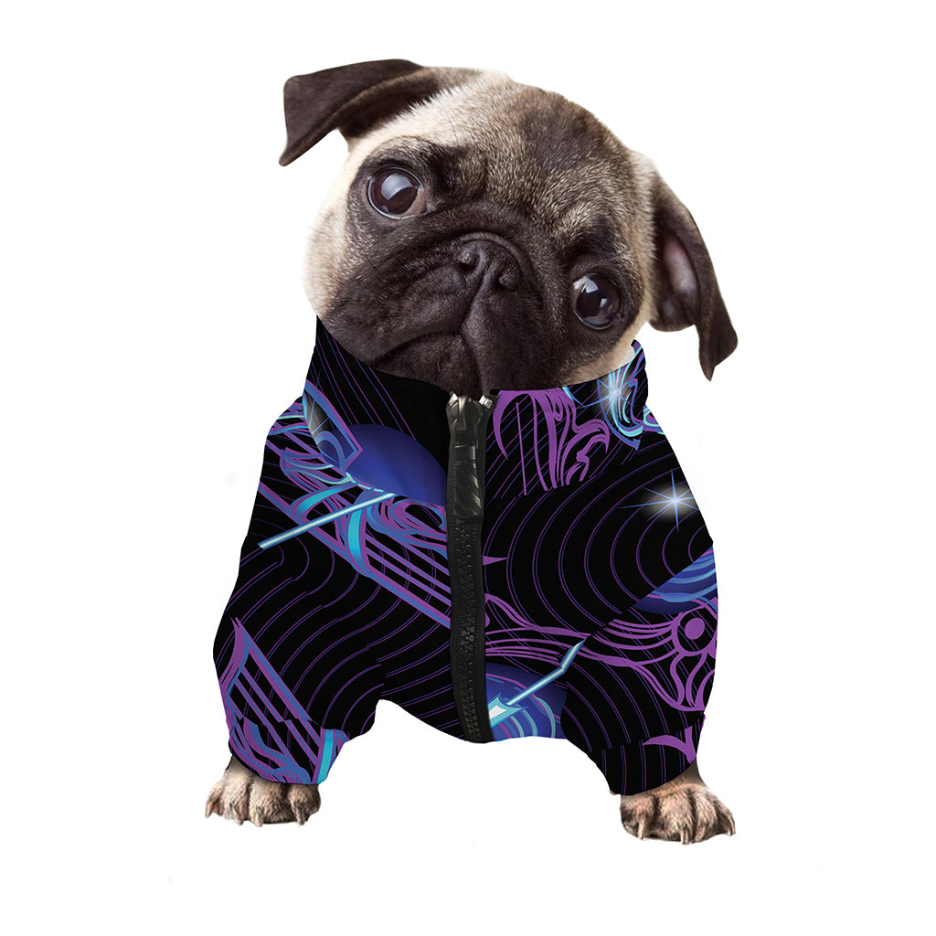 Dark Sagittarius Zodiac Sign Print Dog Zip Up Jacket