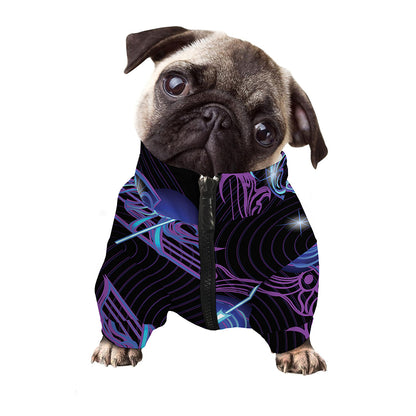Dark Sagittarius Zodiac Sign Print Dog Zip Up Jacket