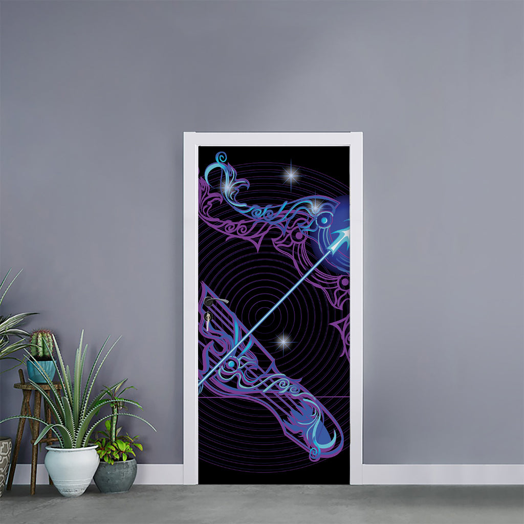 Dark Sagittarius Zodiac Sign Print Door Sticker