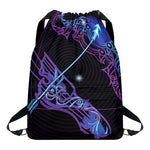Dark Sagittarius Zodiac Sign Print Drawstring Backpack