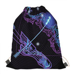Dark Sagittarius Zodiac Sign Print Drawstring Bag