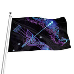 Dark Sagittarius Zodiac Sign Print Flag