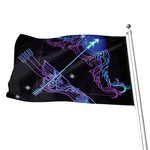 Dark Sagittarius Zodiac Sign Print Flag