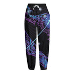 Dark Sagittarius Zodiac Sign Print Fleece Lined Knit Pants