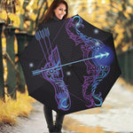 Dark Sagittarius Zodiac Sign Print Foldable Umbrella