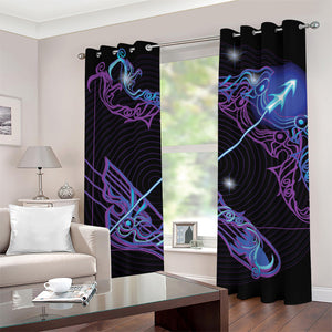 Dark Sagittarius Zodiac Sign Print Grommet Curtains