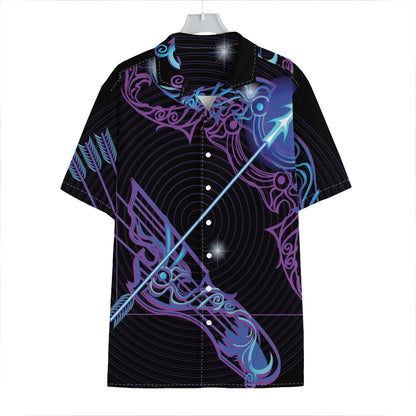 Dark Sagittarius Zodiac Sign Print Hawaiian Shirt