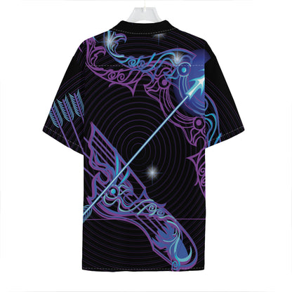 Dark Sagittarius Zodiac Sign Print Hawaiian Shirt