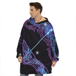 Dark Sagittarius Zodiac Sign Print Hoodie Blanket