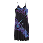 Dark Sagittarius Zodiac Sign Print Jersey Midi Cami Dress