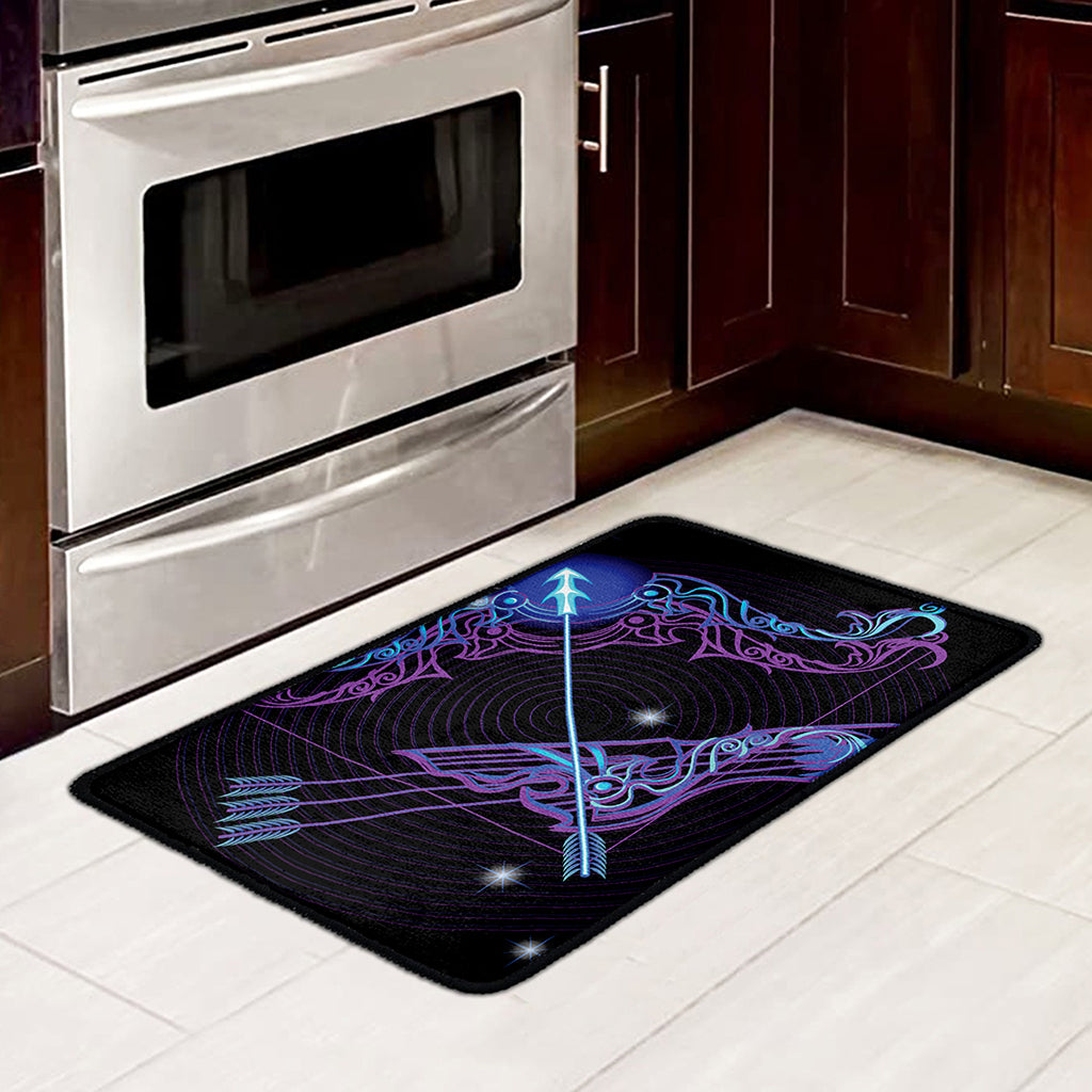 Dark Sagittarius Zodiac Sign Print Kitchen Mat