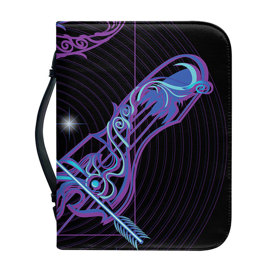 Dark Sagittarius Zodiac Sign Print Leather Bible Cover