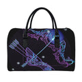 Dark Sagittarius Zodiac Sign Print Leather Duffel Bag