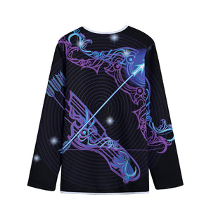 Dark Sagittarius Zodiac Sign Print Long Sleeve Short Coat