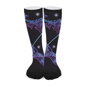 Dark Sagittarius Zodiac Sign Print Long Socks