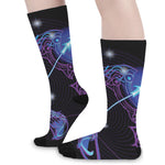 Dark Sagittarius Zodiac Sign Print Long Socks