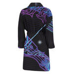 Dark Sagittarius Zodiac Sign Print Men's Bathrobe