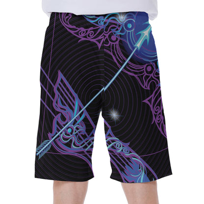 Dark Sagittarius Zodiac Sign Print Men's Beach Shorts