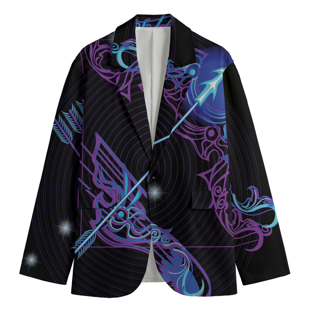 Dark Sagittarius Zodiac Sign Print Men's Blazer