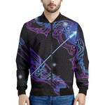 Dark Sagittarius Zodiac Sign Print Men's Bomber Jacket