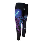 Dark Sagittarius Zodiac Sign Print Men's Compression Pants