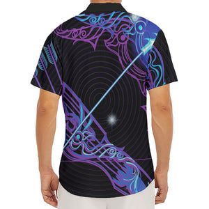 Dark Sagittarius Zodiac Sign Print Men's Deep V-Neck Shirt