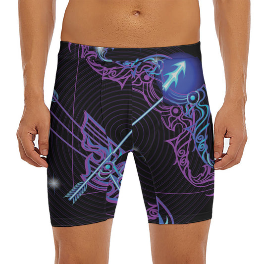 Dark Sagittarius Zodiac Sign Print Men's Long Boxer Briefs