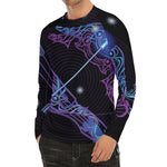 Dark Sagittarius Zodiac Sign Print Men's Long Sleeve Rash Guard